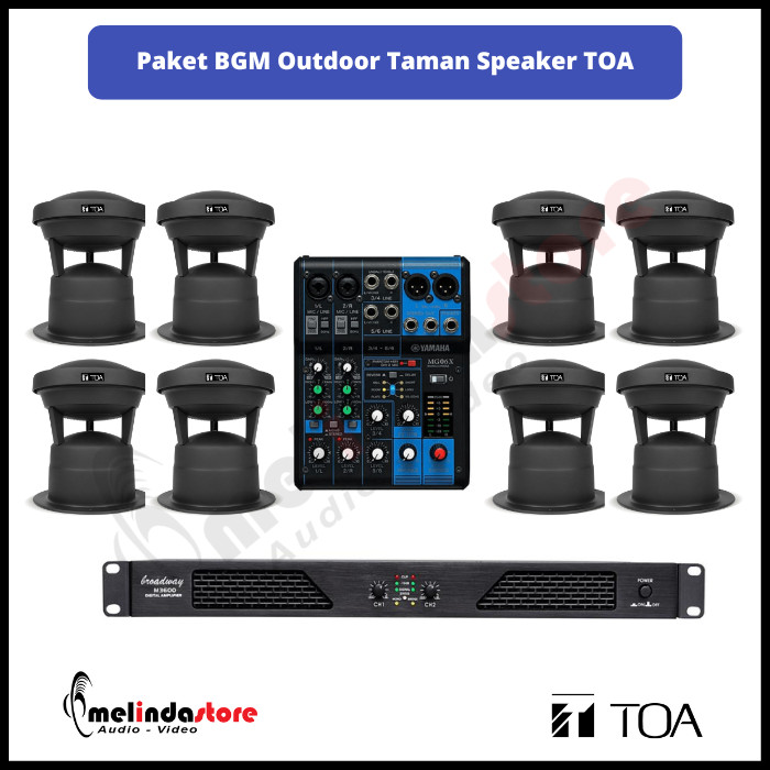 Paket Background Music Outdoor Speaker Taman TOA | 8 Speaker